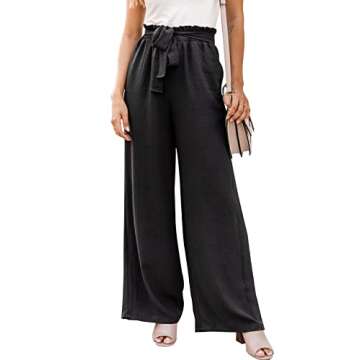 NIMIN Wide Leg Pants for Women High Waisted Dress Linen Pants Loose Business Casual Palazzo Pants Fl...