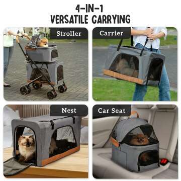 Double Pet Stroller for 2 Dogs or Cats - Easy Assembly