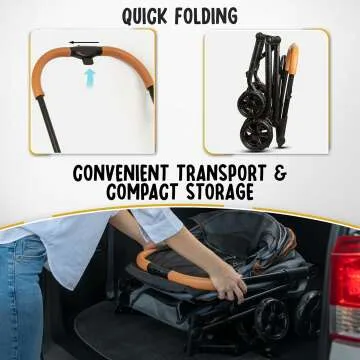 Double Pet Stroller for 2 Dogs or Cats - Easy Assembly