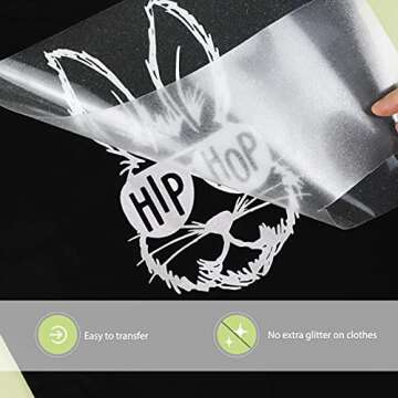 HTVRONT Rainbow White Glitter HTV Vinyl Roll-12 x 6 FT White Glitter Heat Transfer Vinyl, White Glitter Iron on Vinyl for Cricut & Silhouette Cameo