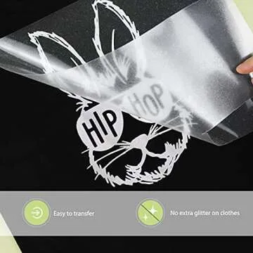 HTVRONT Rainbow White Glitter HTV Vinyl Roll-12 x 6 FT White Glitter Heat Transfer Vinyl, White Glitter Iron on Vinyl for Cricut & Silhouette Cameo