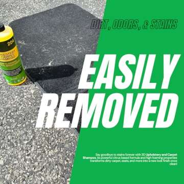 3D Upholstery & Carpet Shampoo - High Foam Stain Remover & Odor Eliminator Shampoo 1 Gallon