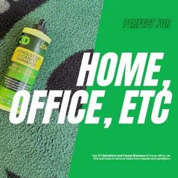 3D Upholstery & Carpet Shampoo - High Foam Stain Remover & Odor Eliminator Shampoo 1 Gallon