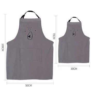YOLOPARK Lovely Parent and Child Apron, Comfortable Simple Apron with Pocket for Painting Cooking Ar...