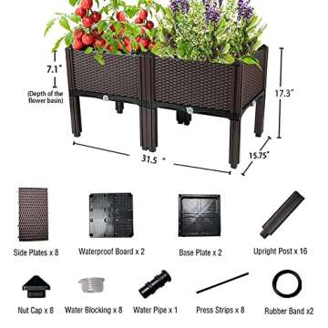Raised Garden Bed with Legs Planter for Outdoor Plants Planter Box Plant pots Elevated Garden Boxes Perfect for Patio Balcony Deck to Planting Flowers Vegetables Tomato and Herbs
