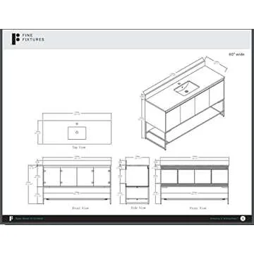 Fine Fixtures 60 Inch Bathroom Vanity - Modern and Elegant Design