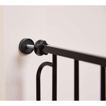 Regalo Easy Step 49-Inch Extra Wide Baby Gate, Includes 4-Inch and 12-Inch Extension Kit, 4 Pack of Pressure Mount Kit and 4 Pack of Wall Mount Kit, Black