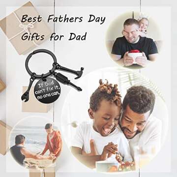 Top Plaza Christmas Gifts for Dad from Daughter Son Father’s Day Birthday Gifts Black Dad Keychain...