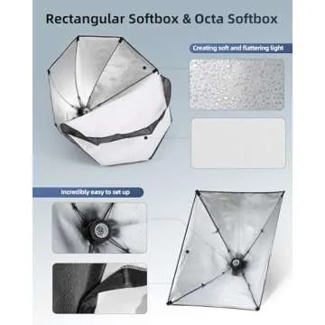 Skytex Softbox Lighting Kit with LED Lights for Photos