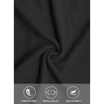 LOLONG Womens Summer Tank Tops High Neck Ribbed Top Sleeveless Casual Basic Shirts Blouses Black