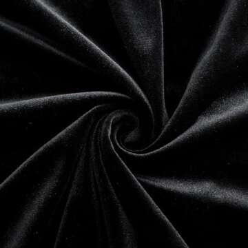 MaiMaiSuan Black Velvet Fabric by The Yard,1 Yard 60" Wide Soft Stretchy Velvet Cloth for Upholstery Sofa Chair Cover,DIY Sewing,Costume,Craft,Curtain