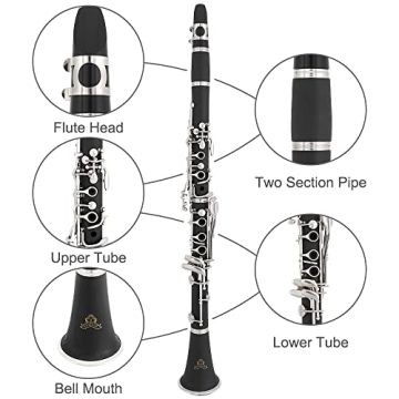 Yasisid Bb Clarinet Beginner Band Instrument with Accessories