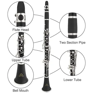 Yasisid Bb Clarinet Beginner Band Instrument with Accessories