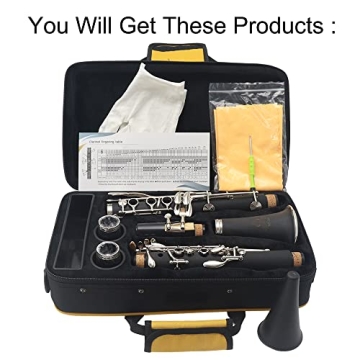 Yasisid Bb Clarinet Beginner Band Instrument with Accessories