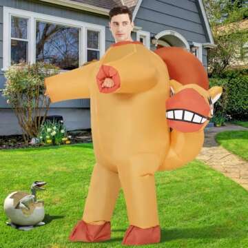 COMIN Inflatable Horse Costume Adult Funny Ride on Blow up Cosplay Halloween Costumes for Men Women ...