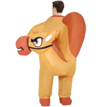 COMIN Inflatable Horse Costume Adult Funny Ride on Blow up Cosplay Halloween Costumes for Men Women (63")