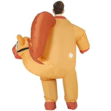 COMIN Inflatable Horse Costume Adult Funny Ride on Blow up Cosplay Halloween Costumes for Men Women (63")