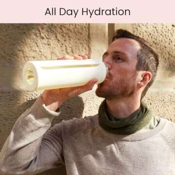 Uba 32 oz Glass Water Bottle with Time Marker & Measurements