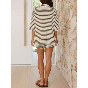 BWQ Women's Casual Striped Lounge Sets for Summer Wear