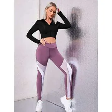 SOLY HUX Women's Lightweight Full Zip Athletic Long Sleeve Crop Running Workout Yoga Sportwear Jacket Plain Black XL