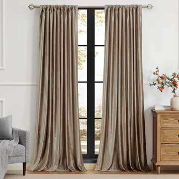 Luxurious PRIMROSE Taupe Velvet Curtains for Home Decor