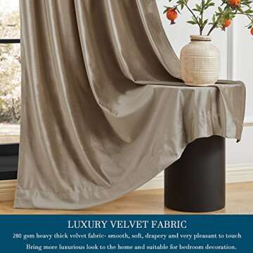 Luxurious PRIMROSE Taupe Velvet Curtains for Home Decor