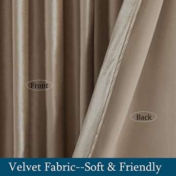 Luxurious PRIMROSE Taupe Velvet Curtains for Home Decor