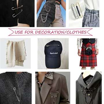 Urmspst Safety Pins (Upgraded), 3" Large Safety Pins Pack of 30 for Clothes Leather Canvas Blankets Crafts Skirts Kilts, Extra Large Safety Pin Heavy Duty Safety Pins (Black)