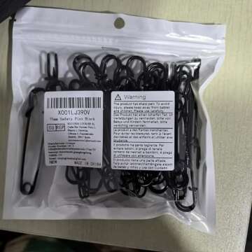 Urmspst Safety Pins (Upgraded), 3" Large Safety Pins Pack of 30 for Clothes Leather Canvas Blankets Crafts Skirts Kilts, Extra Large Safety Pin Heavy Duty Safety Pins (Black)