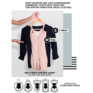 DIANE & GEORDI 2397 Fajas Colombianas Reductoras y Moldeadoras Post Surgery Liposuction Compression Garments Full Body Shaper for Women Beige L