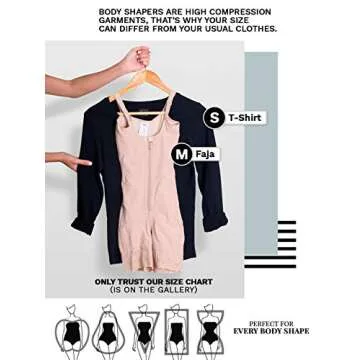 DIANE & GEORDI 2397 Fajas Colombianas Reductoras y Moldeadoras Post Surgery Liposuction Compression Garments Full Body Shaper for Women Beige L