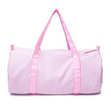 Kids Duffle Travel Bag, Seersucker Overnight Weekender Carry on Bag for Toddler Boys Girls, Lightwei...