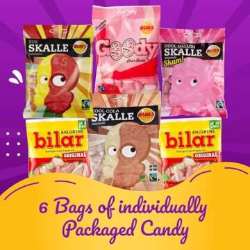 Swedish Candy Mix - Bubs Goody Ovals - Skull Candy - Sour and Sweet - Ahlgrens Bilar From Sweden