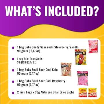 Swedish Candy Mix - Bubs Goody Ovals - Skull Candy - Sour and Sweet - Ahlgrens Bilar From Sweden