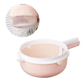Plastic Handles Rice Wash Basket - Versatile Kitchen Colander