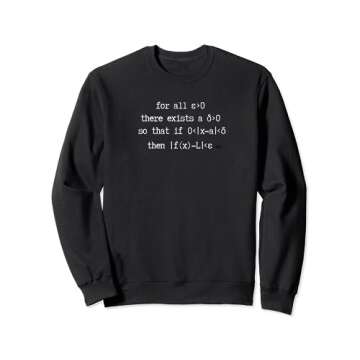 BlackPenRedPen Calculus Epsilon-Delta Definition of a Limit Sweatshirt: A Cool Math Gift for STEM Lo...
