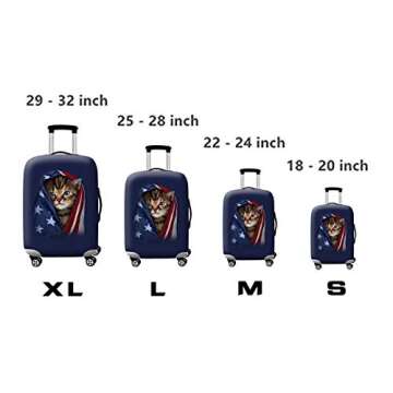 WUJIAONIAO Travel Luggage Cover Spandex Suitcase Protector Washable Baggage Covers (S (for 18-20 inc...