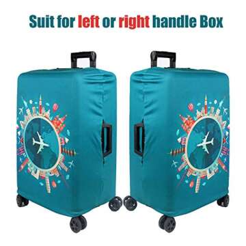 WUJIAONIAO Travel Luggage Cover Spandex Suitcase Protector Washable Baggage Covers (S (for 18-20 inch luggage), Go Travel)
