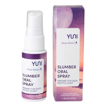 YUNI Beauty Slumber Oral Spray (1 oz) Natural Aid with Melatonin to Promote Deeper, More Restful Sle...