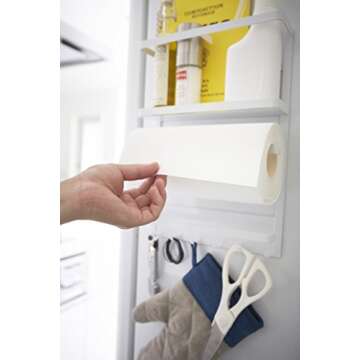 YAMAZAKI home 2560 Kitchen Rack-Magnetic Storage Holder & Organizer, One Size, White