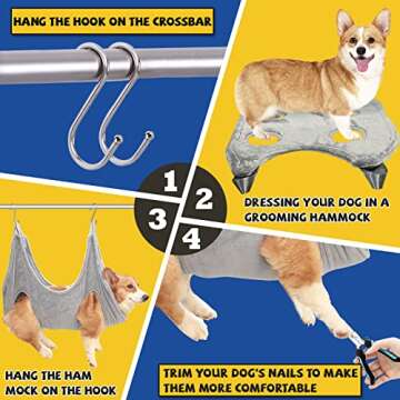 MAIYOUWENG Dog Grooming Kit - Hammock, Harness, Nail Clipper for Cats and Dogs, Claw Care (S)