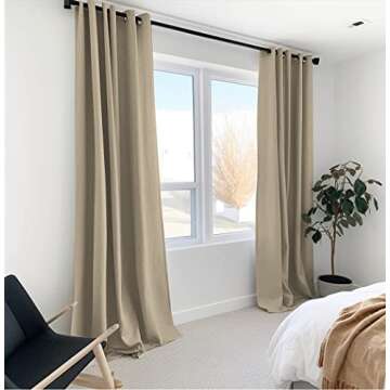 100% Blackout Shield Sliding Door Curtains, Extra Wide Curtains 84 Inch Long, Patio Door Grommet Dra...