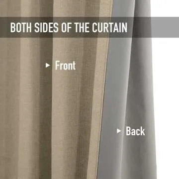 100% Blackout Shield Sliding Door Curtains, Extra Wide Curtains 84 Inch Long, Patio Door Grommet Drapes for Living Room, 100”W x 84”L, Natural