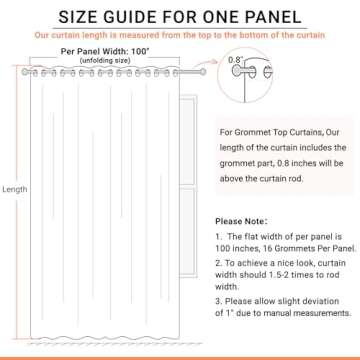 100% Blackout Shield Sliding Door Curtains, Extra Wide Curtains 84 Inch Long, Patio Door Grommet Drapes for Living Room, 100”W x 84”L, Natural