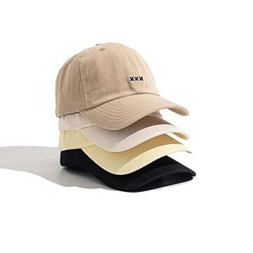 CLAPE Outdoor Sports Sun Hat Vintage Washed Cotton Adjustable Dad Hat Baseball Cap (BC08-Khaki)