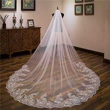 Luxurious Pefantal Lace Wedding Veil for Brides