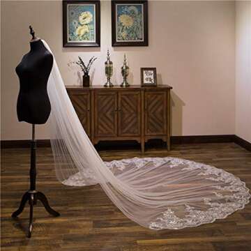 Luxurious Pefantal Lace Wedding Veil for Brides