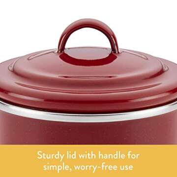 Ayesha Curry Enamel on Steel Bacon Grease Can / Bacon Grease Container - 4 Inch, Red