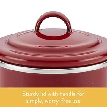 Ayesha Curry Enamel on Steel Bacon Grease Can / Bacon Grease Container - 4 Inch, Red