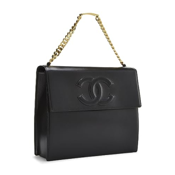 Chanel Black Lambskin CC Flap Handbag in Pre-Loved Condition